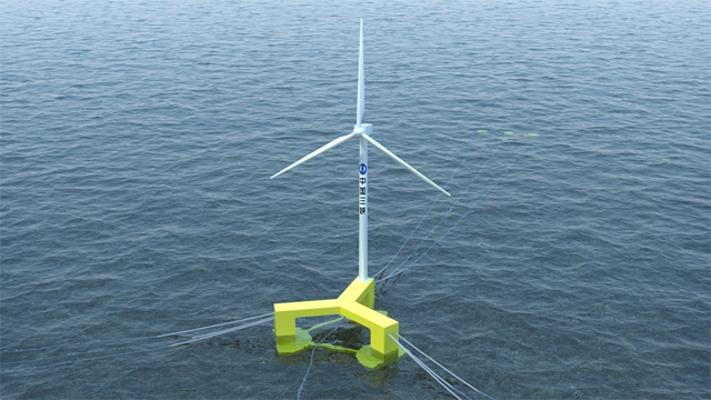 我国自主研发的首台抗台风型漂浮式海上风电机组在广东阳江下线