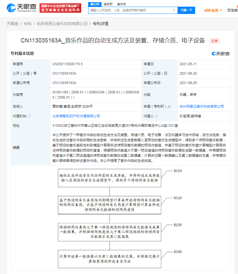 网易云果真音乐作品自动生成专利