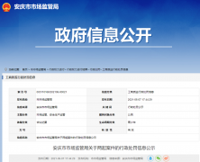  安徽省安庆市市场禁锢局关于两起案件的行政惩罚信