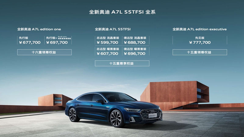 全新上汽奥迪A7L正式投产 55TFSI全系预售59.97万元起